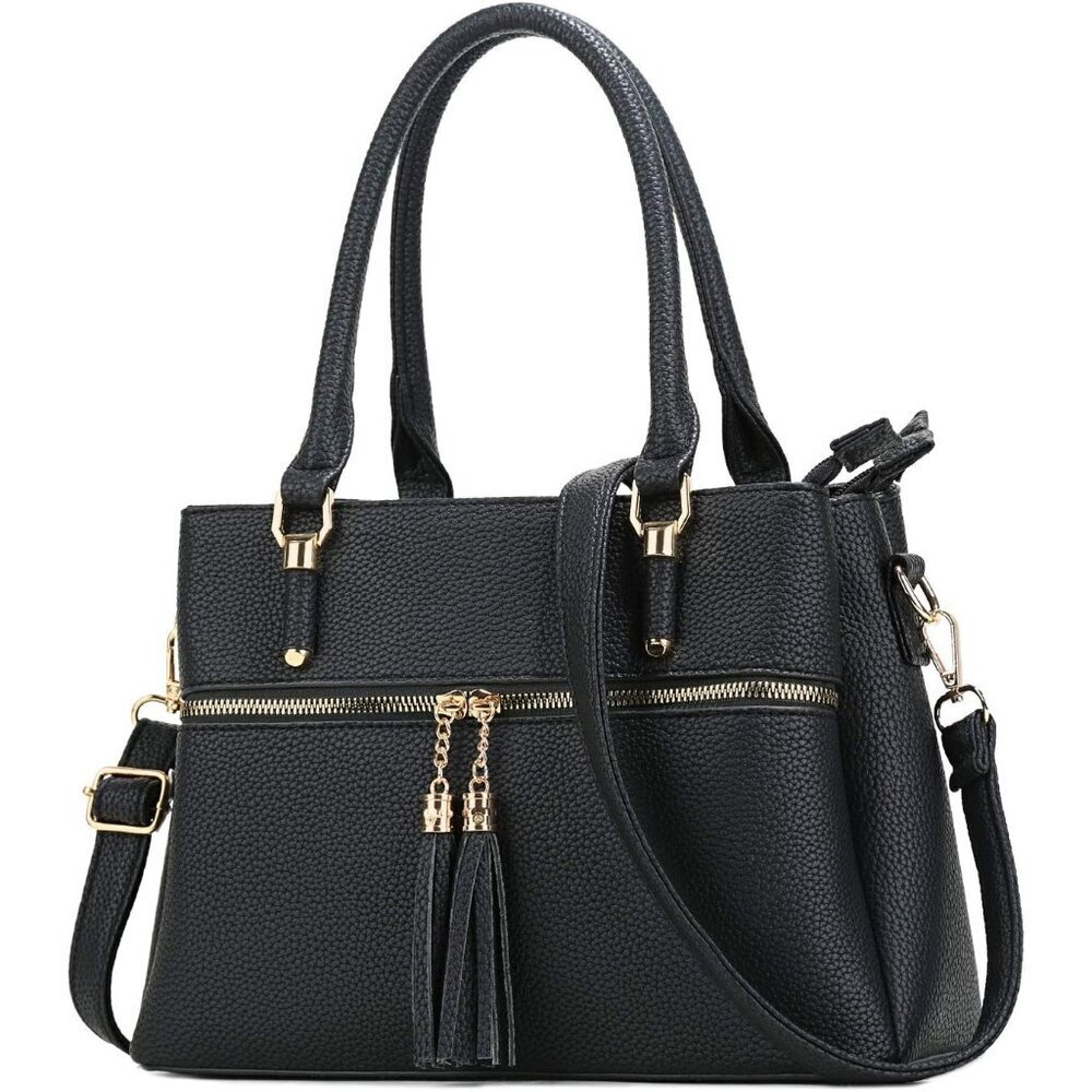 Women Satchel Bags Handle Shoulder Handbags and Purses Pockets Zipper Leather Cr